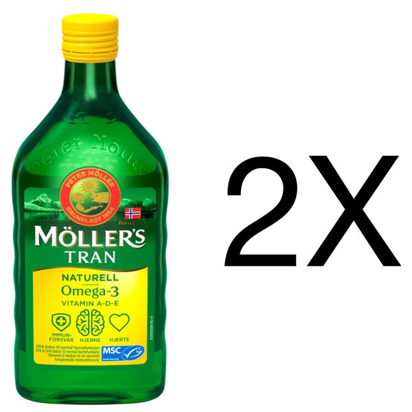 Möller's Tran Norwegisches Fischöl Original Natural Taste Omega-3 Møllers 2x500ml