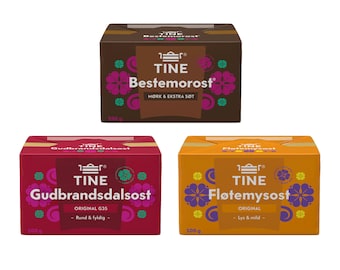 3X Tine Brunost Norwegian Brown Cheese Gudbrandsdalsost Fløtemysost