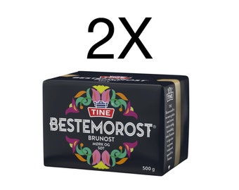 Tine Brunost Norwegian Brown Cheese Bestemorost 2X500g