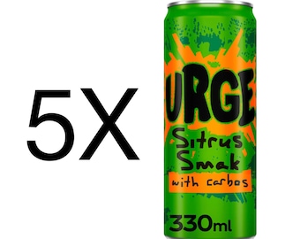 Surge Urge Soda Citrus Flavor Soft Drink Beverage 5X330ML *Brand New*