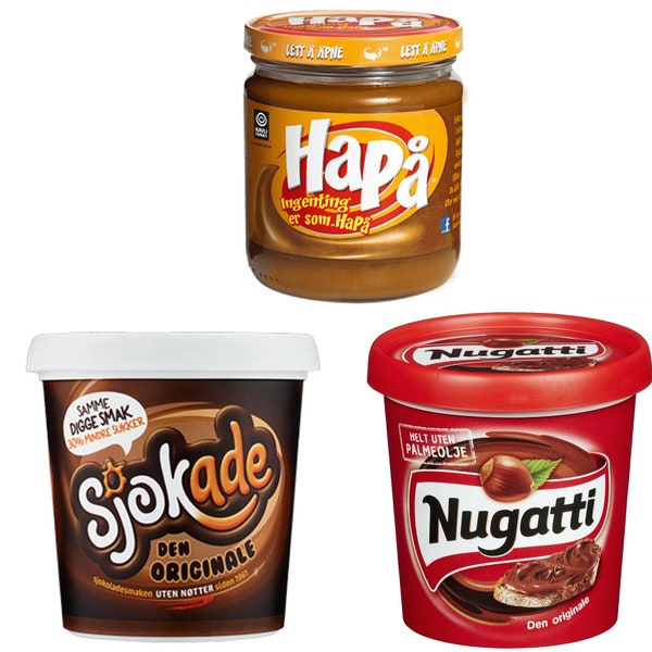 3 Norwegian Chocolate Spreads Hapå Nugatti Sjokade Spread FREE SHIPPING