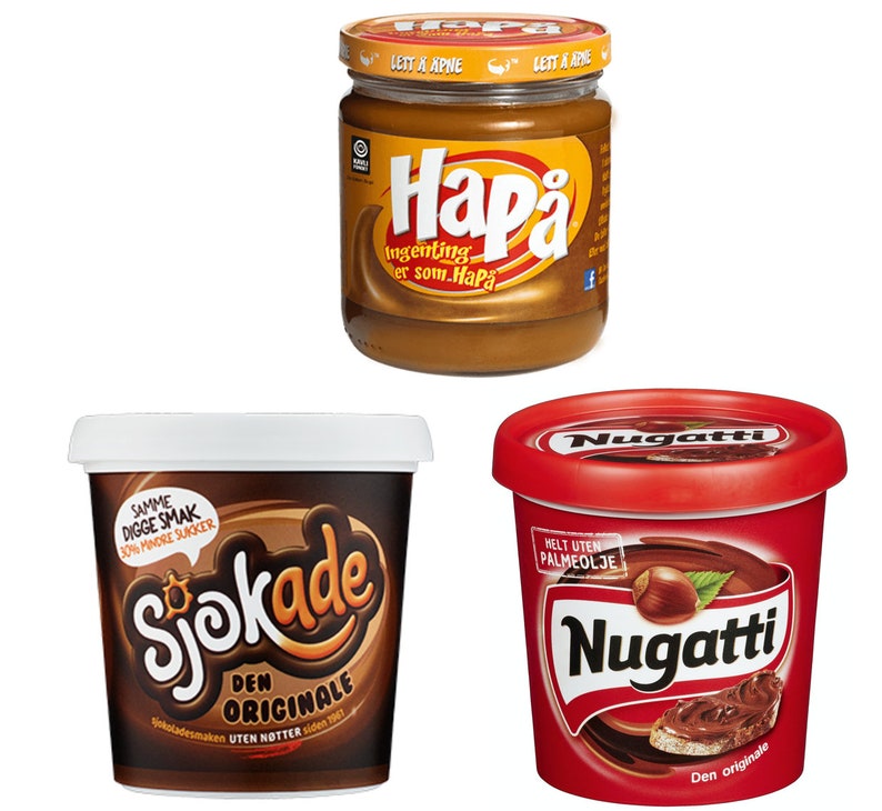 3 Norwegian Chocolate Spreads Hapå Nugatti Sjokade Spread FREE SHIPPING image 1