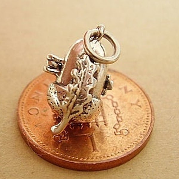 Sterling Silver ACORN  charm  (OPENS)