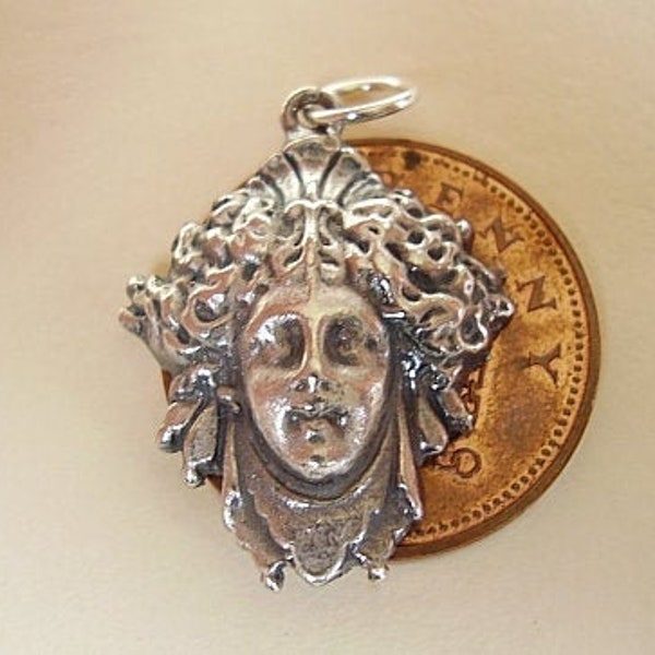 Head of Medusa sterling silver charm