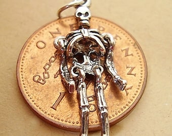 Sterling Silver SKELETON charm, arms and legs move