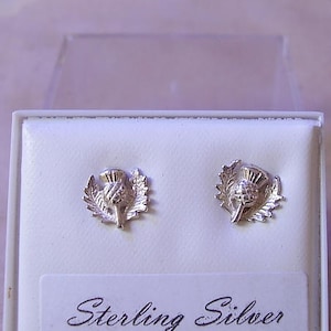 Silber Distel Ohrstecker in Sterling Silber