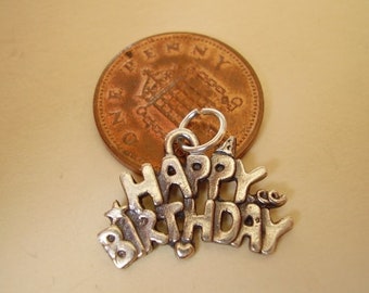 Sterling Silver HAPPY BIRTHDAY charm  charms