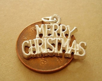 Sterling Silver MERRY CHRISTMAS charm charms