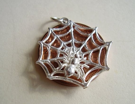 Spider Web Charm Sterling Silver - Small Size Spider Web Charm Sterling Silver - Small Size