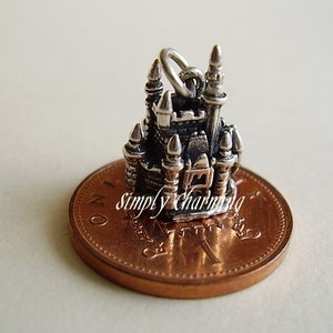 Sterling Silver FAIRYTALE CASTLE charm. opens to reveal a mouse