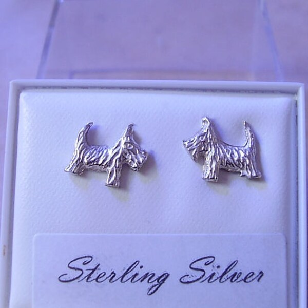 Dew Orecchini A Bottone In Argento Sterling A Forma Di Scottie Dog, Modello Mini Dinky, 4863HP024 - Gioielli Per Donna, Idea Regalo