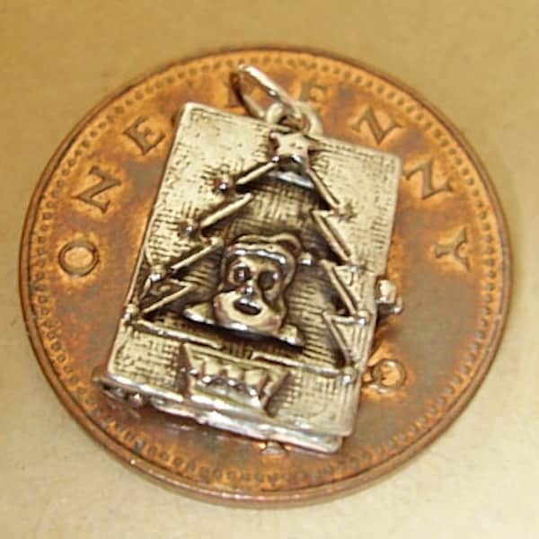 Sterling Silver Opening Christmas Card Charm Charms