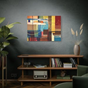Balance in the Chaos I Print on Canvas I Abstract Colorful I Modern Wall Decor, Vibrant Artwork for Living Room I Office Art