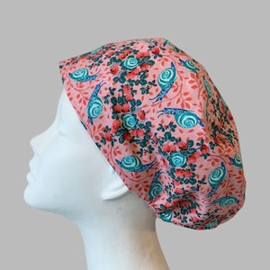 SNAILS European Surgical Scrub Cap for Women, Snood, Regular or Long Pixie, Elastic Gathered, No Toggle, Optional Ties, Made in Canada