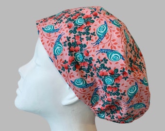 SNAILS Euro Surgical Scrub Cap, Snood, Regular or Long Pixie (Semi-Bouffant), Elastic Gathered, No Toggle, Optional Ties, Made in Canada