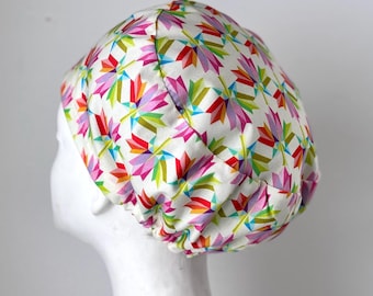 CANADA 150 PASTEL European Style Chirurgische Scrub Cap, Snood, Regular oder Long Pixie, elastisch versammelt, optional zu binden, kein Knebel, Made in Canada