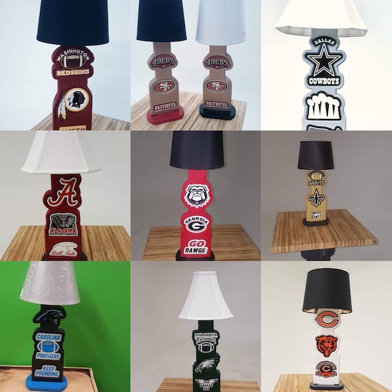 Bubba Team Table Lamps Bubba Team Table Lamps, Sports Themed Lamp Shades