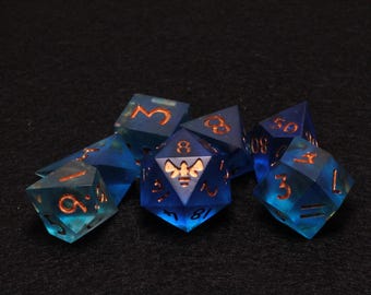 Blue Resin Dice Set - SKU D003