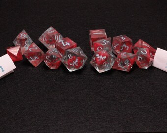 Resin Dice Set - Red in Blue - SKU D010