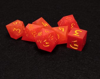 Orange Resin Dice Set - SKU D005