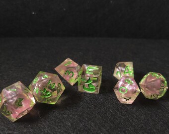 Spring Blossoms - 7 Resin Dice Set - SKU D036