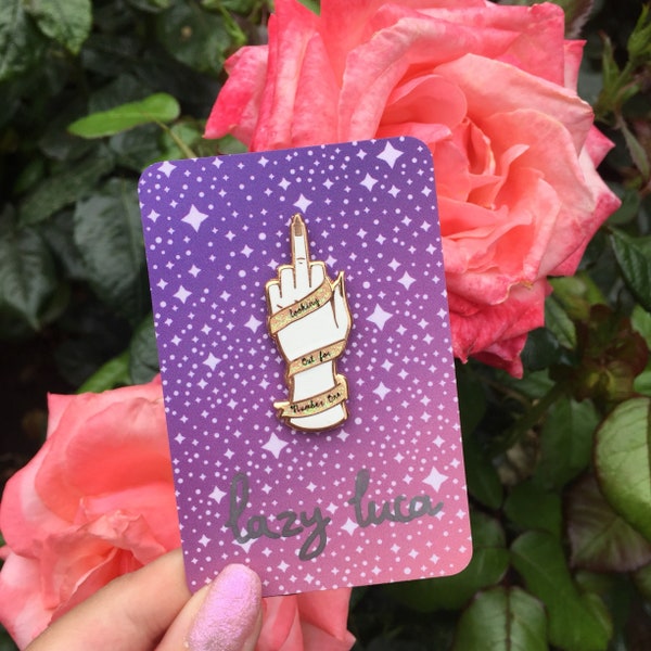 Strong Women Looking Out For Number One Rose Gold Feminist Hard Enamel Pin | www.lazyluca.com