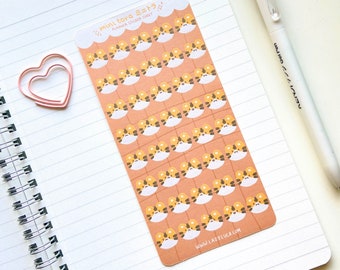 Mini Tora Tiger Emoji Mood Kawaii Cute Planner Sticker Sheet Stationery | www.lazyluca.com