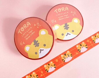 Tora Tiger Washi Masking Emoji Mood Cute Kawaii Stationery Scrapbooking Tape