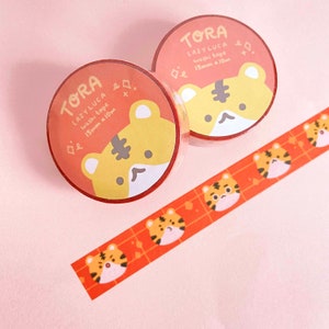 Ruban de masquage en Washi Tora Tiger, humeur emoji, mignon Kawaii, papeterie pour scrapbooking