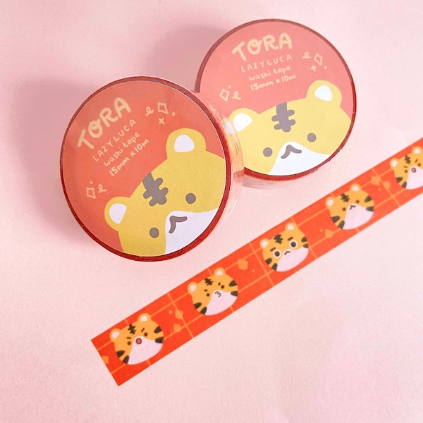 Tora Tiger Washi Masking Emoji Mood Cute Kawaii Stationery Scrapbooking Tape | www.lazyluca.com