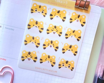 Tora Tiger Planner Emoji Journal Kawaii Mood Sticker Sheet
