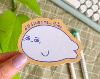 Side Eye Seal Meme Sticker - Funny Waterproof Vinyl Decal