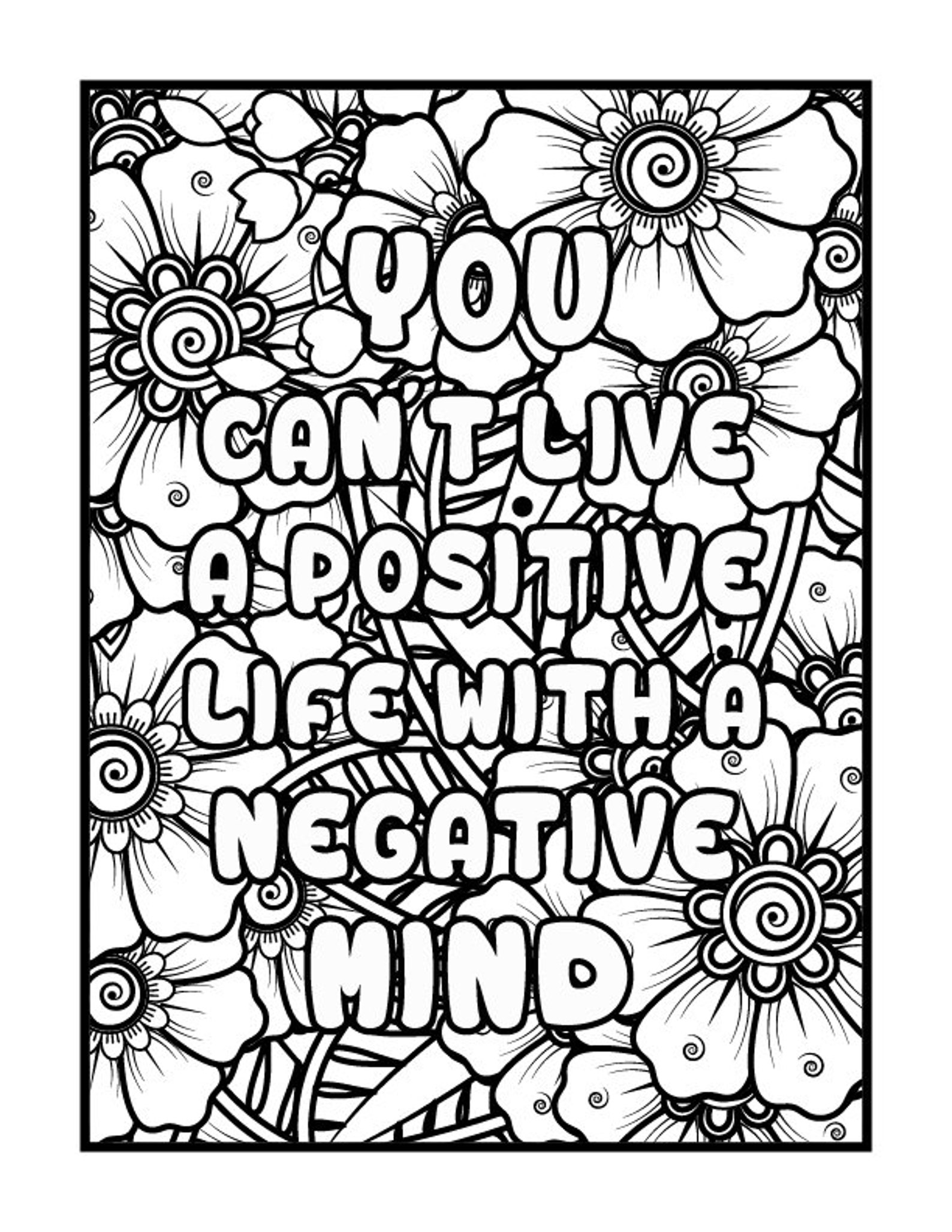 Adult Coloring Book Page- Inspirational Quotes - Etsy