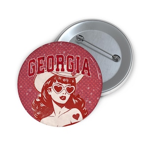 Georgia Bulldogs Vintage Cowgirl Game Day Button | 2.25 Pinback Button