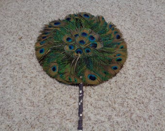 Vintage Edwardian Peacock Feather Fan