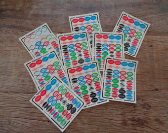 Set of Ten Tupperware Key Labels from the 70's