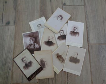 Set of 10 Cabinet Cards of Women