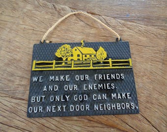 Vintage Cast Iron Plaque