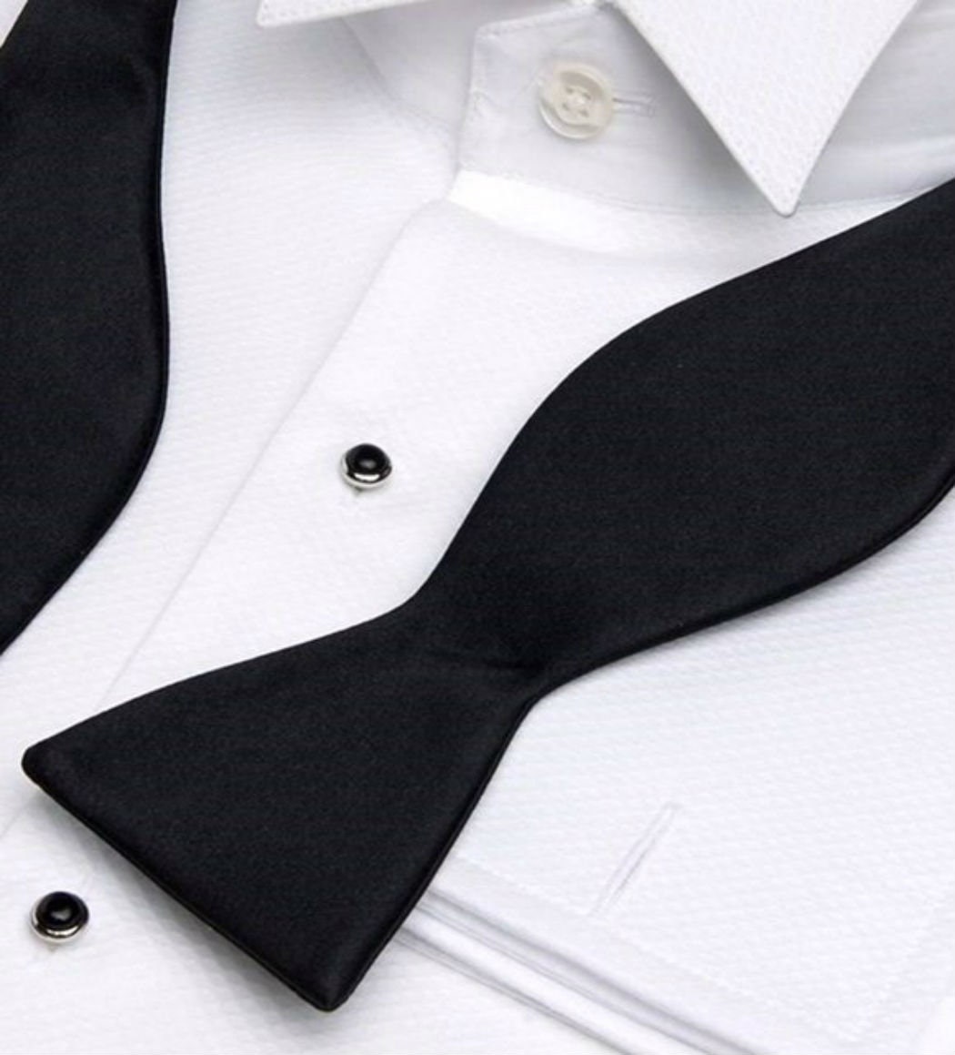 FERUCCI Men Self Tie Oversized Black Silk Bow Tie Groom | Etsy