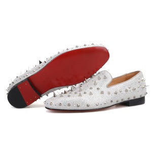 Merlutti Rose Gold Rhinestones Spiked Rivets Flat