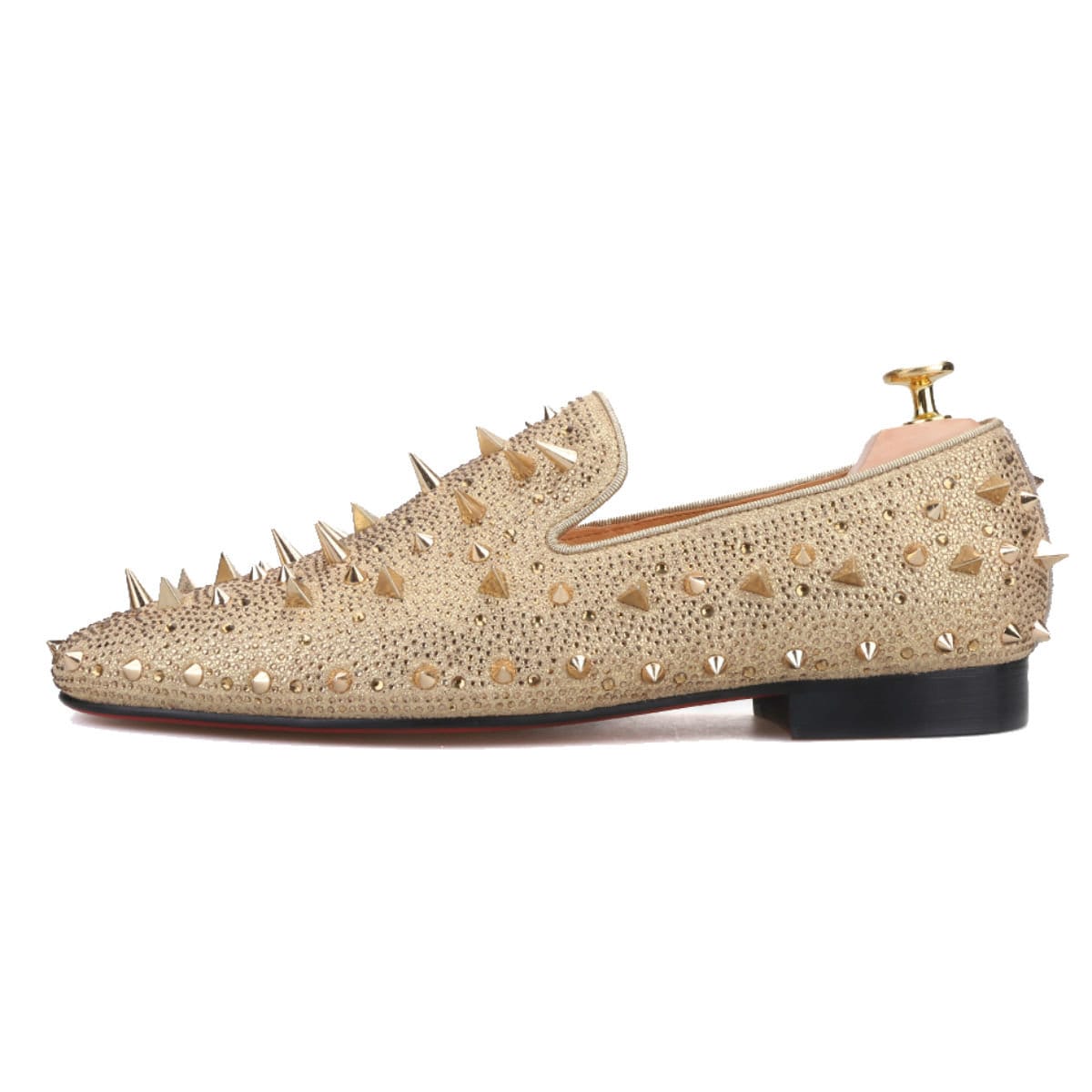 FERUCCI Gold Spikes Slippers Loafers Flat With Crystal GZ  display picture 1