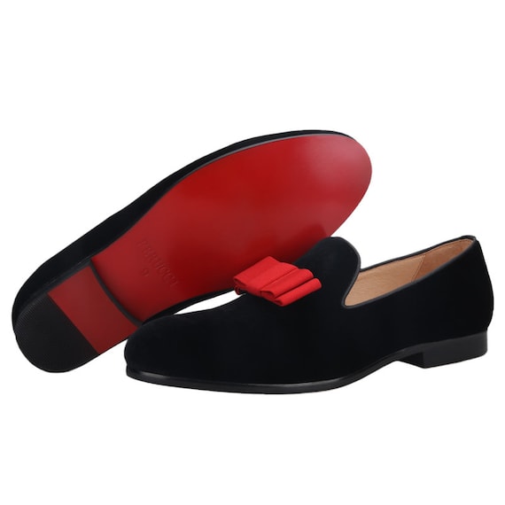 FERUCCI Handmade Men Black Velvet with Black Bow