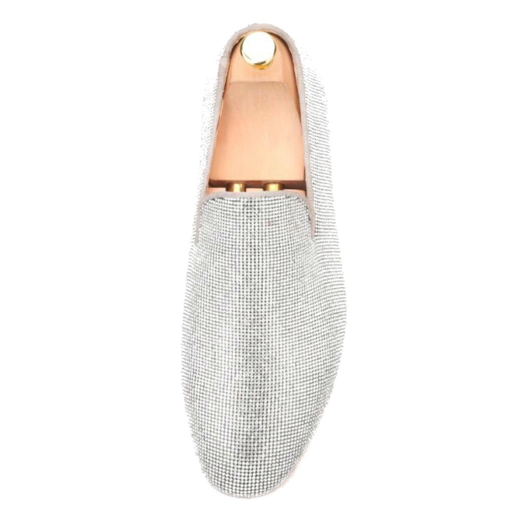 FERUCCI Clear Crystal Rhinestones Slippers Loafers Flat Prom  display picture 2