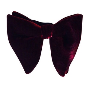 Mens FERUCCI  Oversized Bow Tie - Burgundy Velvet Bowtie, Mens big bow tie