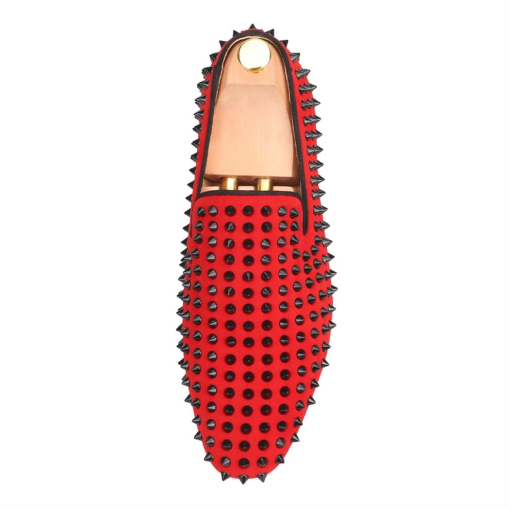 Ferucci velvet red studded loafers/slippers size 10 Men FERUCCI Red Velvet Slippers Loafers Flat and Black  main image 4