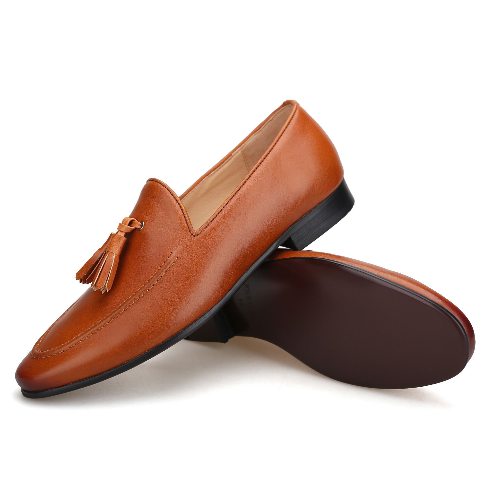 FERUCCI BROWN SUEDE WITH BROWN TASSEL LOAFER SIZE 12 PROM WEDDING LOAFERS SHOES Tassel Loafer Espresso Suede main image 2
