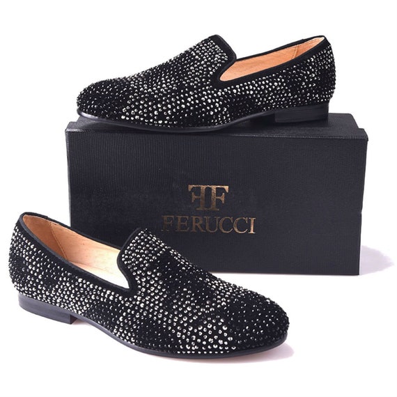 FERUCCI Black Slippers Loafers Flat With Crystal GZ  display picture 3