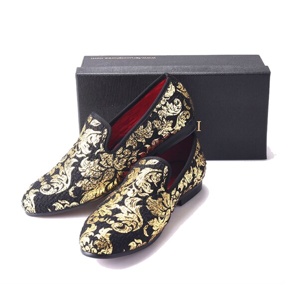 slim fit dress slacks The Imperial Black & Gold Leather Men Dress Shoe [EU-46 & US-13] main image 1