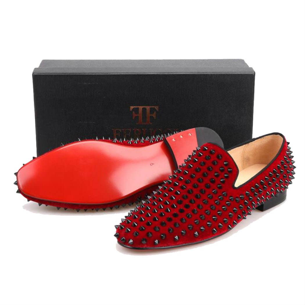 FERUCCI Handmade Men Plain Burgundy Velvet Slippers Loafers Flats (7) | Loafers & Slip-Ons