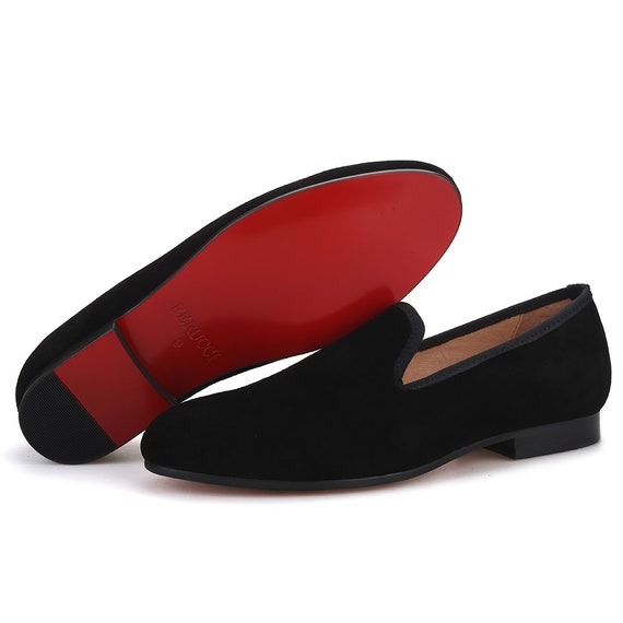 FERUCCI PLAIN BLACK VELVET ROUND TOE LOAFER SIZE 11 PROM WEDDING SHOES FERUCCI Black Velvet Loafer with Bullion Embroidery Slippers  main image 3